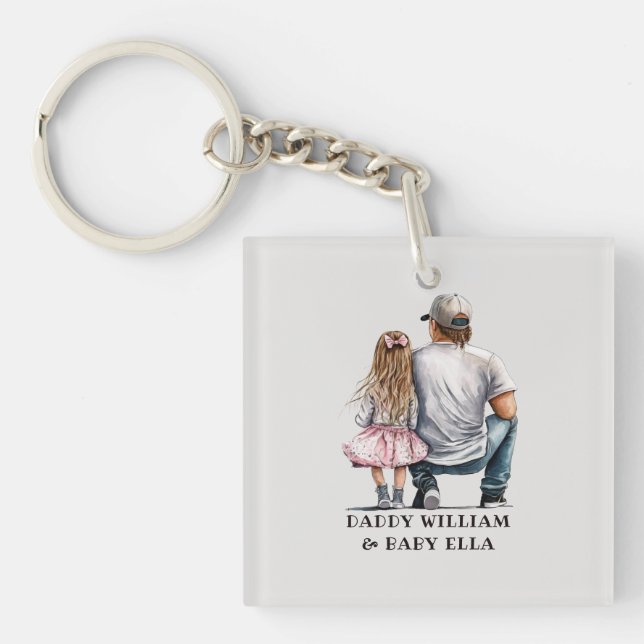 Black Father and Daughter Bond (11) Key Ring (Front)