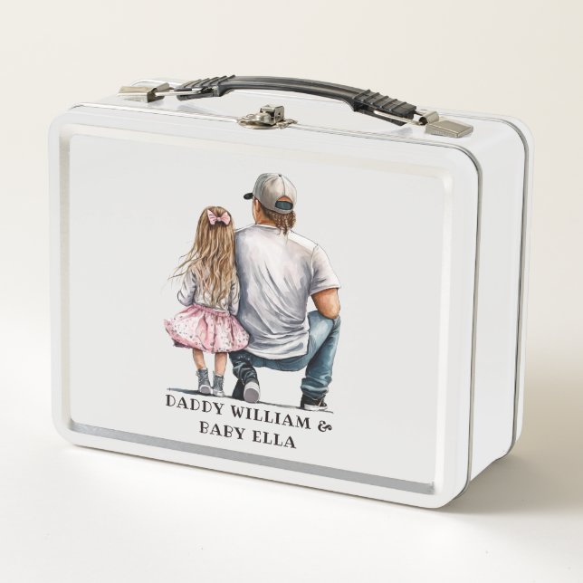 Black Father and Daughter Bond (11) Metal Lunch Box (Front)