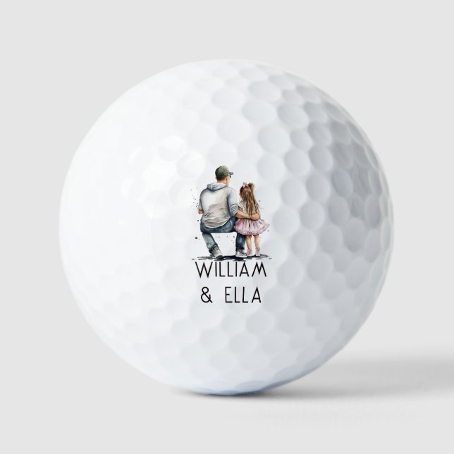 Black Father and Daughter Bond (12) Golf Balls (Front)