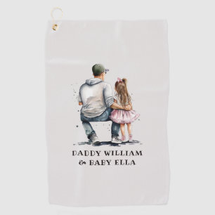 Black Father and Daughter Bond (12) Golf Towel