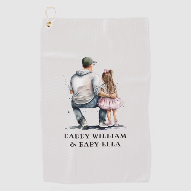 Black Father and Daughter Bond (12) Golf Towel (Front)
