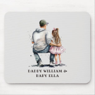 Black Father and Daughter Bond (12) Mouse Pad