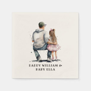 Black Father and Daughter Bond (12) Napkin