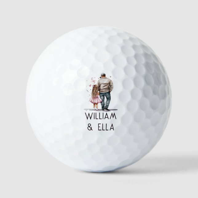 Black Father and Daughter Bond (13) Golf Balls (Front)