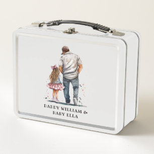 Black Father and Daughter Bond (14) Metal Lunch Box