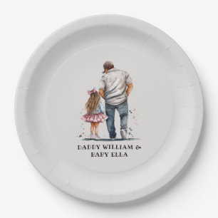 Black Father and Daughter Bond (14) Paper Plate