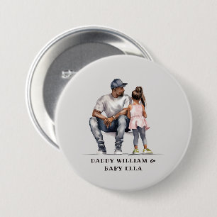 Black Father and Daughter Bond (3) 7.5 Cm Round Badge
