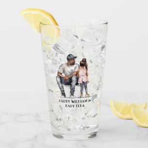 Black Father and Daughter Bond (3) Glass