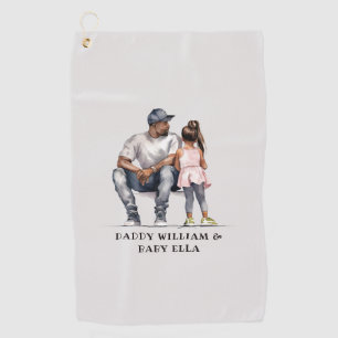 Black Father and Daughter Bond (3) Golf Towel