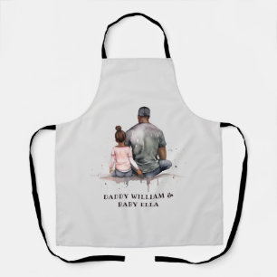 Black Father and Daughter Bond (4) Apron