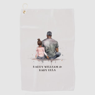 Black Father and Daughter Bond (4) Golf Towel