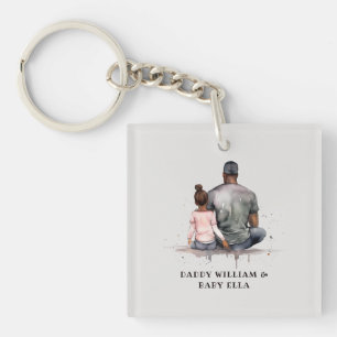 Black Father and Daughter Bond (4) Key Ring