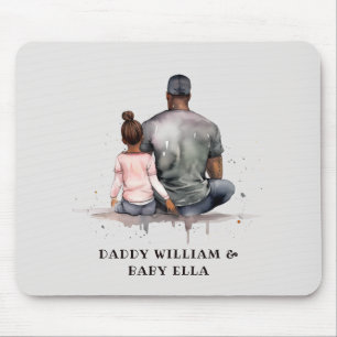 Black Father and Daughter Bond (4) Mouse Pad