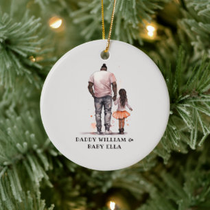 Black Father and Daughter Bond (5) Ceramic Ornament