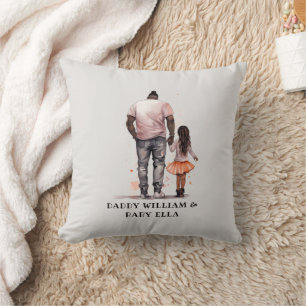 Black Father and Daughter Bond (5) Cushion