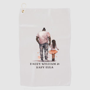 Black Father and Daughter Bond (5) Golf Towel
