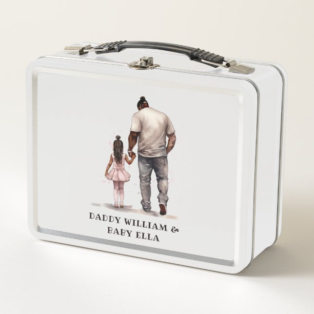Black Father and Daughter Bond (5) Metal Lunch Box (Front)