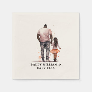 Black Father and Daughter Bond (5) Napkin
