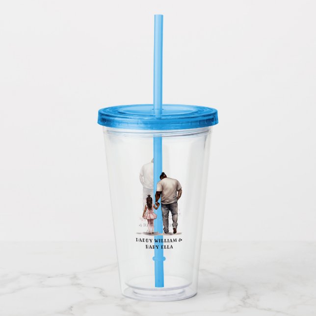 Black Father and Daughter Bond (6) Acrylic Tumbler (Front)
