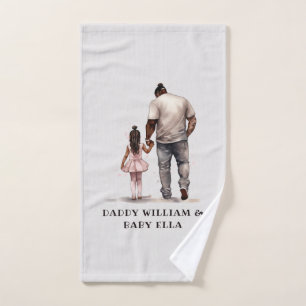 Black Father and Daughter Bond (6) Bath Towel Set