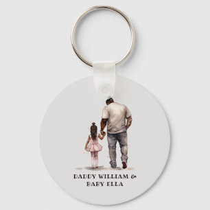 Black Father and Daughter Bond (6) Key Ring