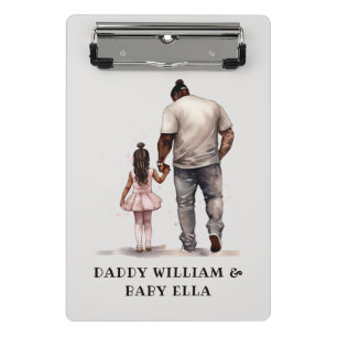 Black Father and Daughter Bond (6) Mini Clipboard