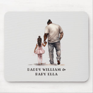 Black Father and Daughter Bond (6) Mouse Pad
