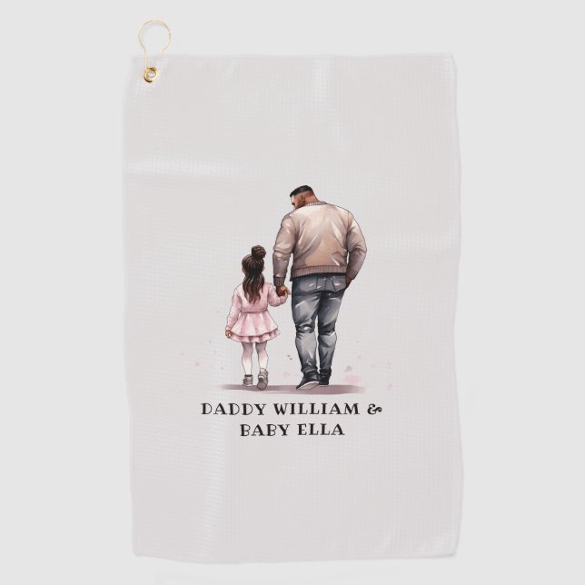 Black Father and Daughter Bond (7) Golf Towel (Front)