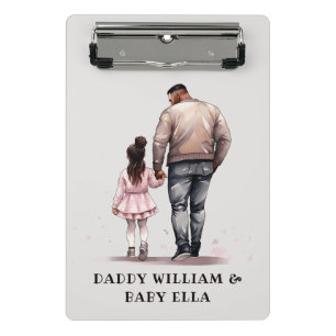 Black Father and Daughter Bond (7) Mini Clipboard