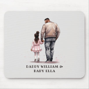 Black Father and Daughter Bond (7) Mouse Pad