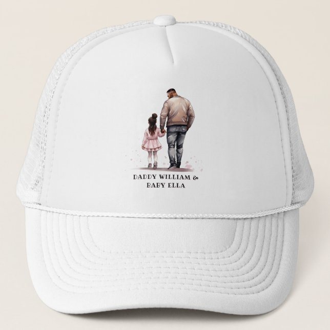 Black Father and Daughter Bond (7) Trucker Hat (Front)