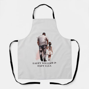 Black Father and Daughter Bond (8) Apron