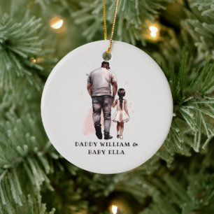Black Father and Daughter Bond (8) Ceramic Ornament