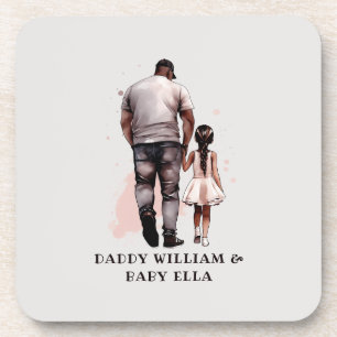 Black Father and Daughter Bond (8) Coaster