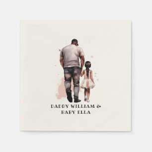 Black Father and Daughter Bond (8) Napkin