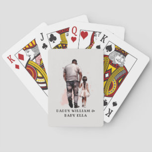 Black Father and Daughter Bond (8) Playing Cards