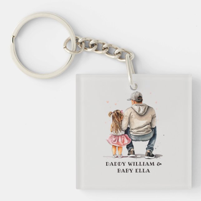 Black Father and Daughter Bond (9) Key Ring (Front)