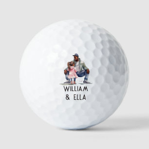 Black Father and Daughter Bond Golf Balls