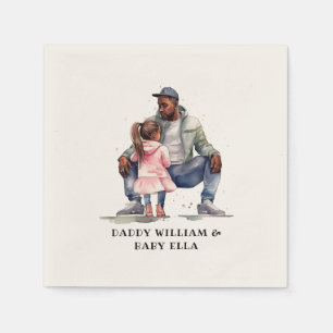 Black Father and Daughter Bond Napkin
