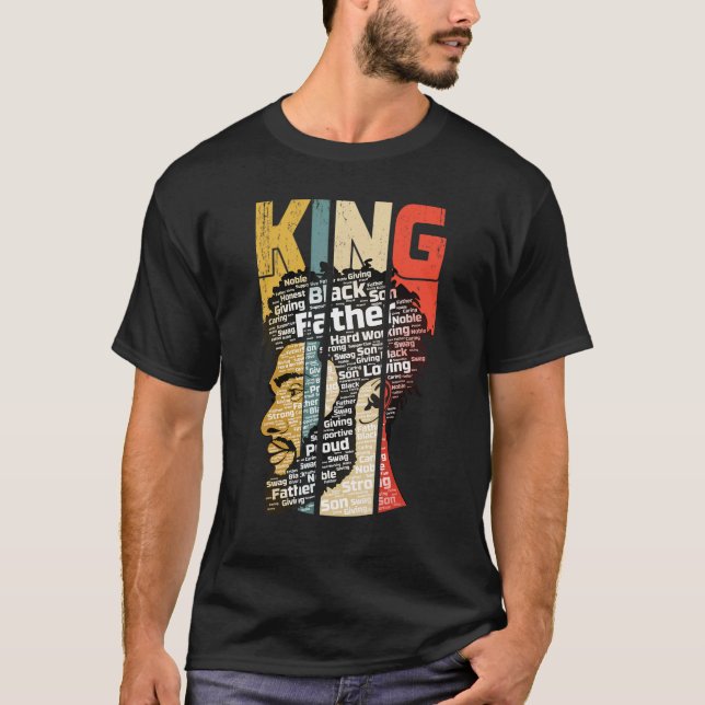 Black Father King African American Dad Father's Da T-Shirt (Front)