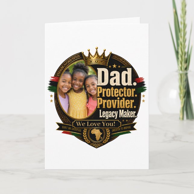 Black Father Legacy Design (Customisable) Card (Front)