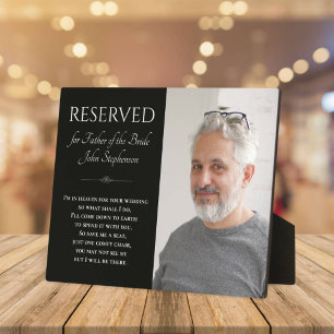 Black Father of Bride Photo Memorial Wedding Plaque