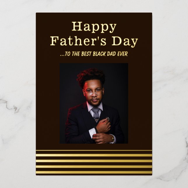 Black Father's Day Dinner Party Foil Invitation (Front)