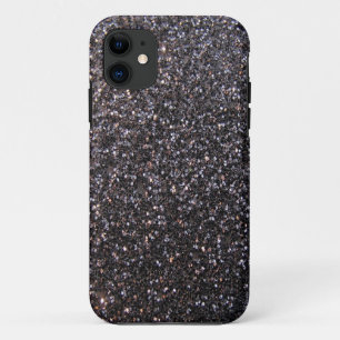 Black faux glitter graphic iPhone 11 case