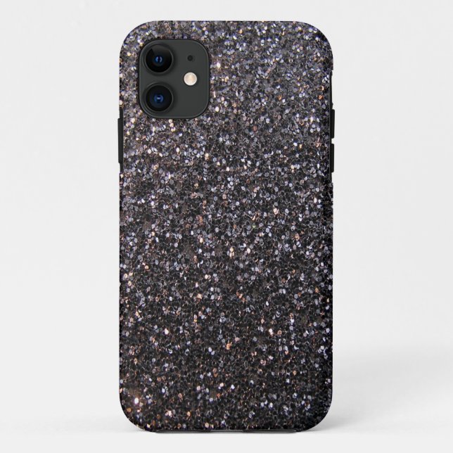 Black faux glitter graphic Case-Mate iPhone case (Back)