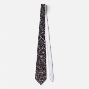 Black faux glitter graphic tie