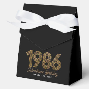 Black Faux Gold 1986 40th Birthday Favour Box