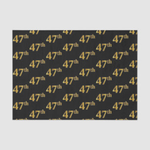 Black, Faux Gold 47th (Forty-Seventh) Event Tissue Paper