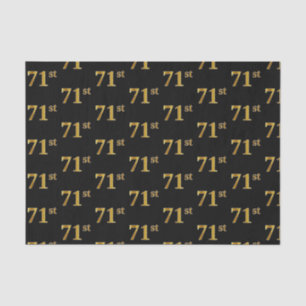 Black, Faux Gold 71st (Seventy-First) Event Tissue Paper