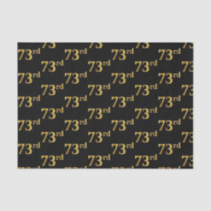 Black, Faux Gold 73rd (Seventy-Third) Event Tissue Paper
